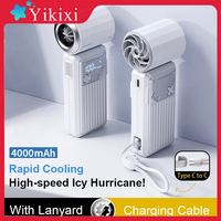 4000mAh Mini Handheld Fan Pocket Portable High-speed Brushless Motor With Digital Display Outdoor Travel Cooling Turbo Jet Fan