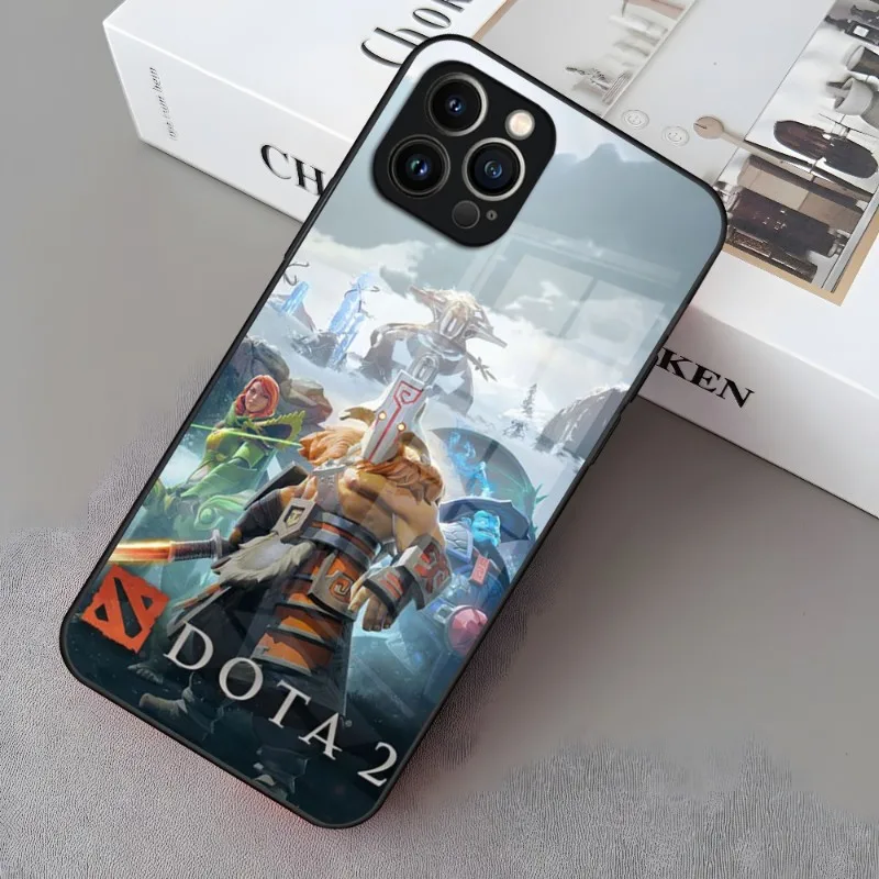 جراب هاتف لعبة Dota 2 لـ iPhone ، جراب زجاجي ، 15 ، 14 ، 12 ، 11 ، 13 Pro Max ، Mini ، 8 ، X ، Xr ، Xs ، 7 Plus