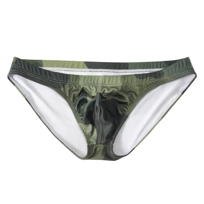 Mens Camouflage Underwear Seamless Ultra Thin Briefs Low Waist Breathable Panties Sexy Bulge Pouch Underpants Lingerie