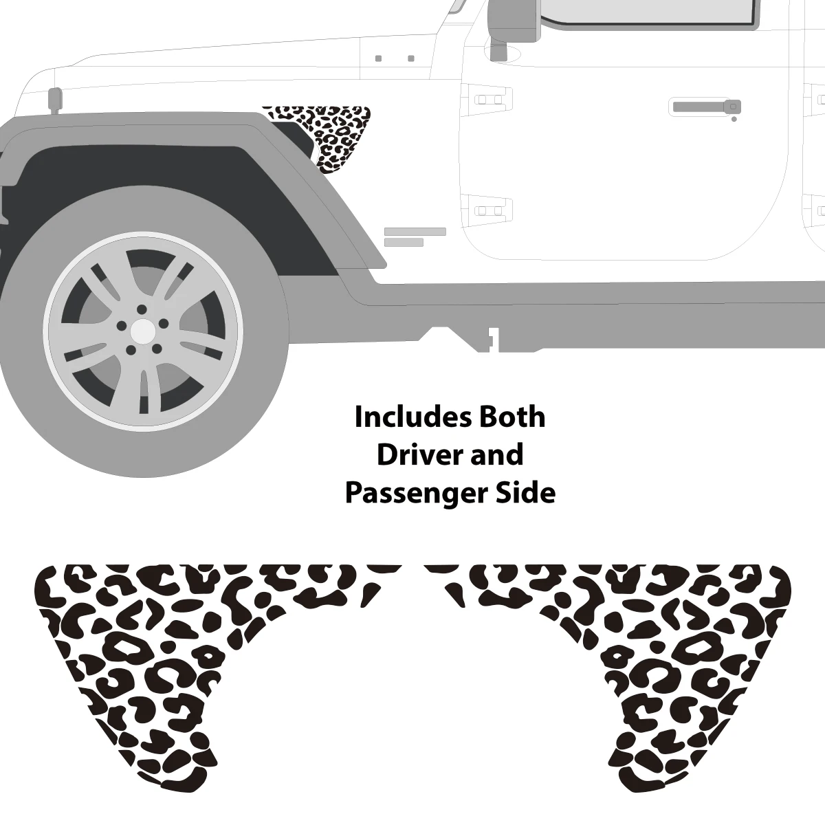 

Наклейки и стикеры с леопардовым принтом для вентиляционных отверстий крыльев автомобиля, матовые черные, для Jeep Wrangler JL / Wrangler JLU / Gladiator (JT), декоративные