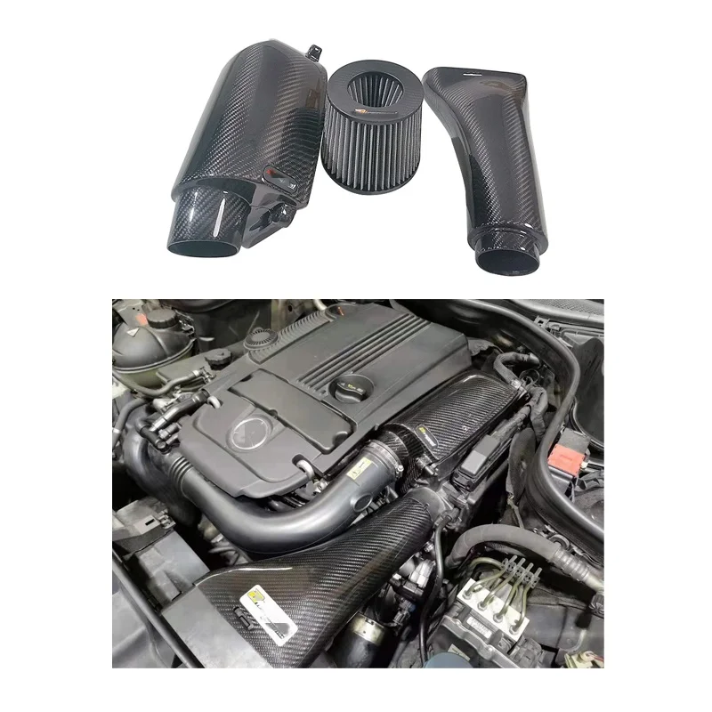 71HOTAutomotive Parts Suitable for C200 C260 C300 W204 1.8T C-Class Dry Carbon Fiber Cold air Intake System Kit
