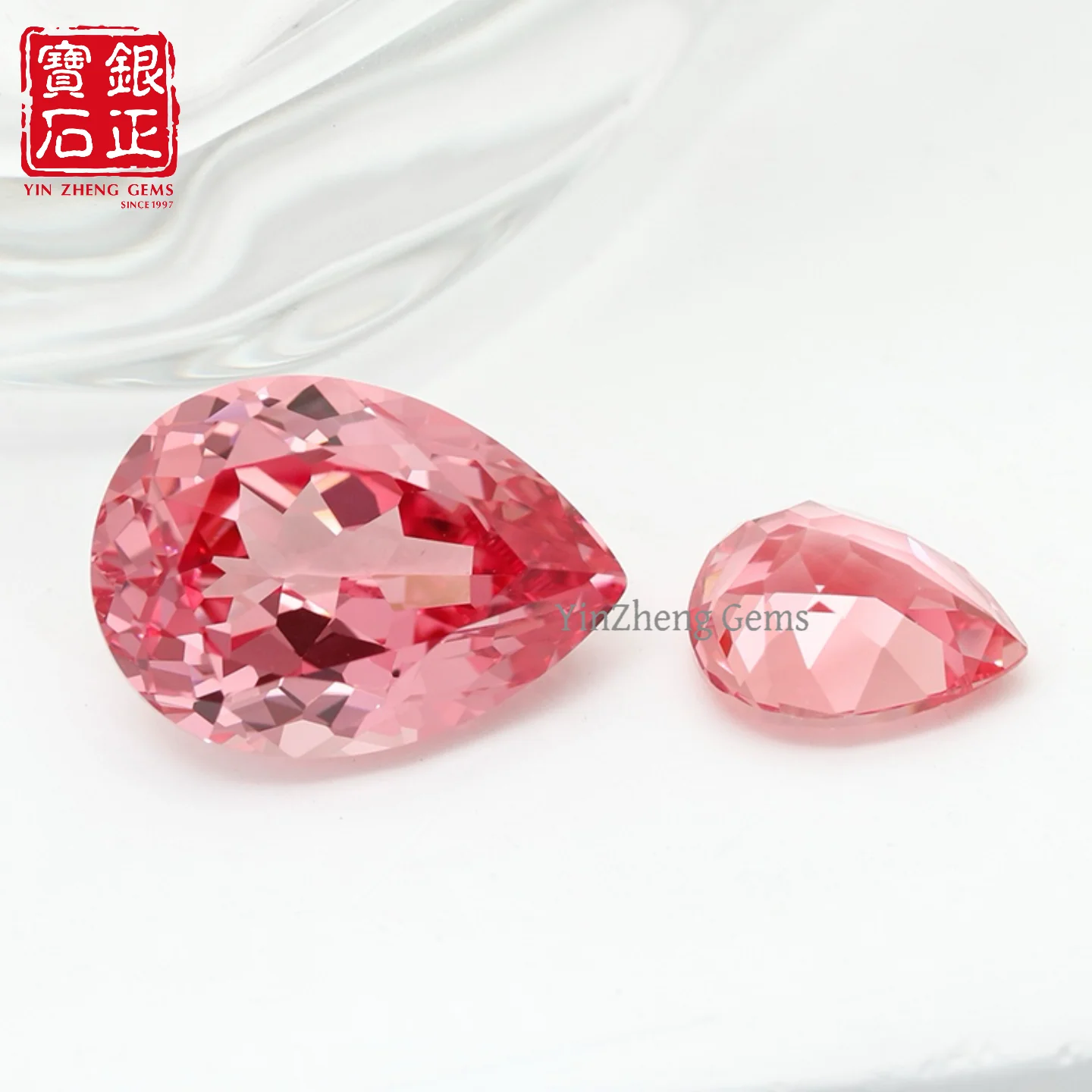 New Pear Shape Lab Grown Sapphire Padparadscha Color Czochralski Provide AGL Certificate Synthetic  For DIY Jewelry Making