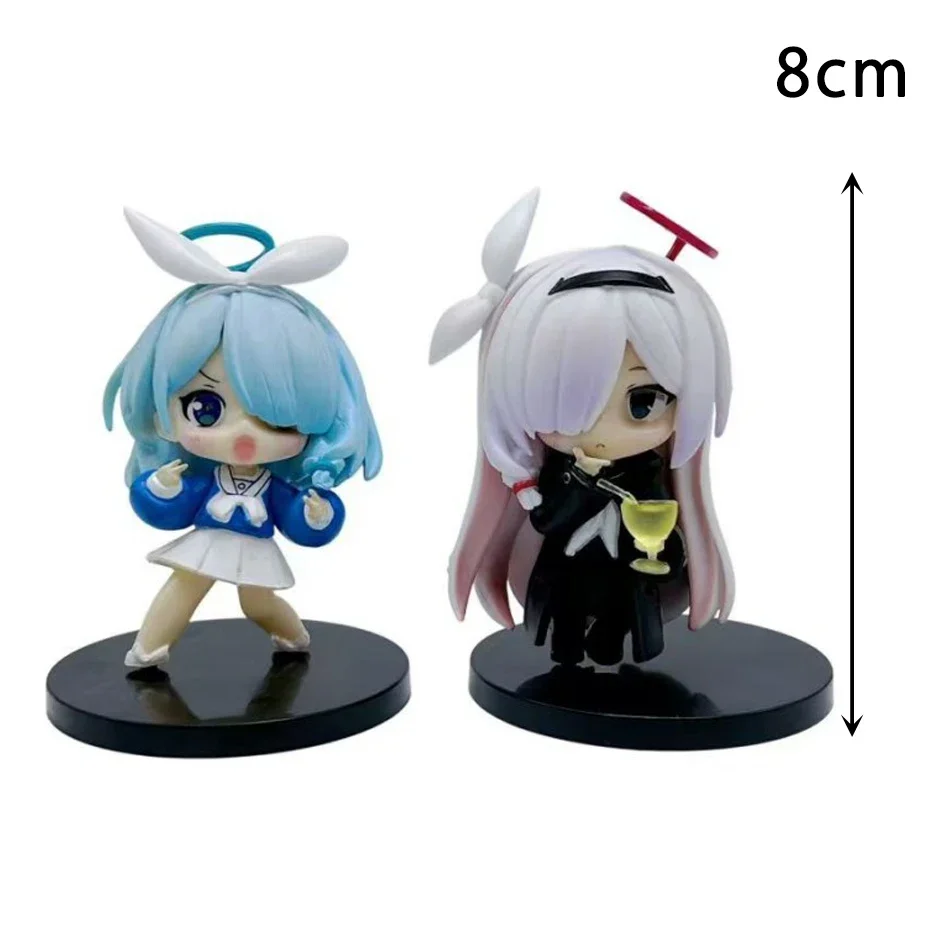 Anime Prana mignon Q Version 8CM bleu archives Figure bureau debout Posture Animation modèle jouet cadeau Collection ornements PVC