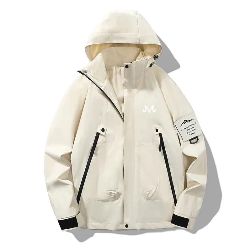 Dragon Ball Majin Symbol Print Men's Outdoor Functional Work Jacket with Multiple Pockets, Trendy and Cool