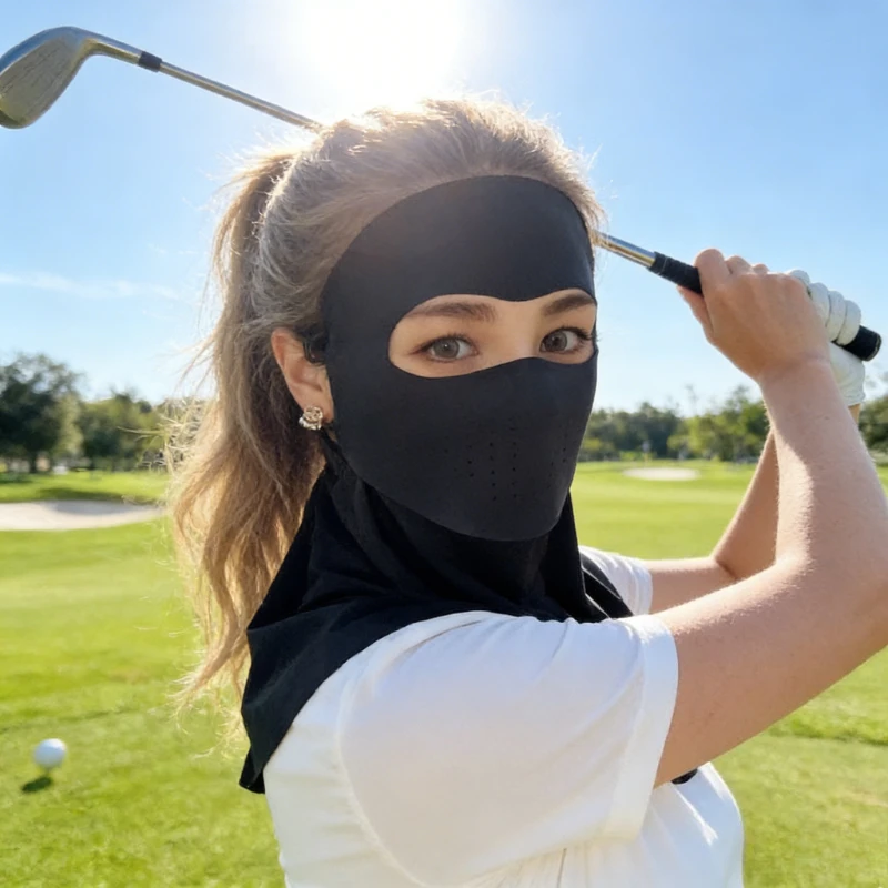 Drinking Water Sunscreen Mask, Facial Gini Long Neck Protection Integrated Women's UV Protection Outdoor Breathable Mask