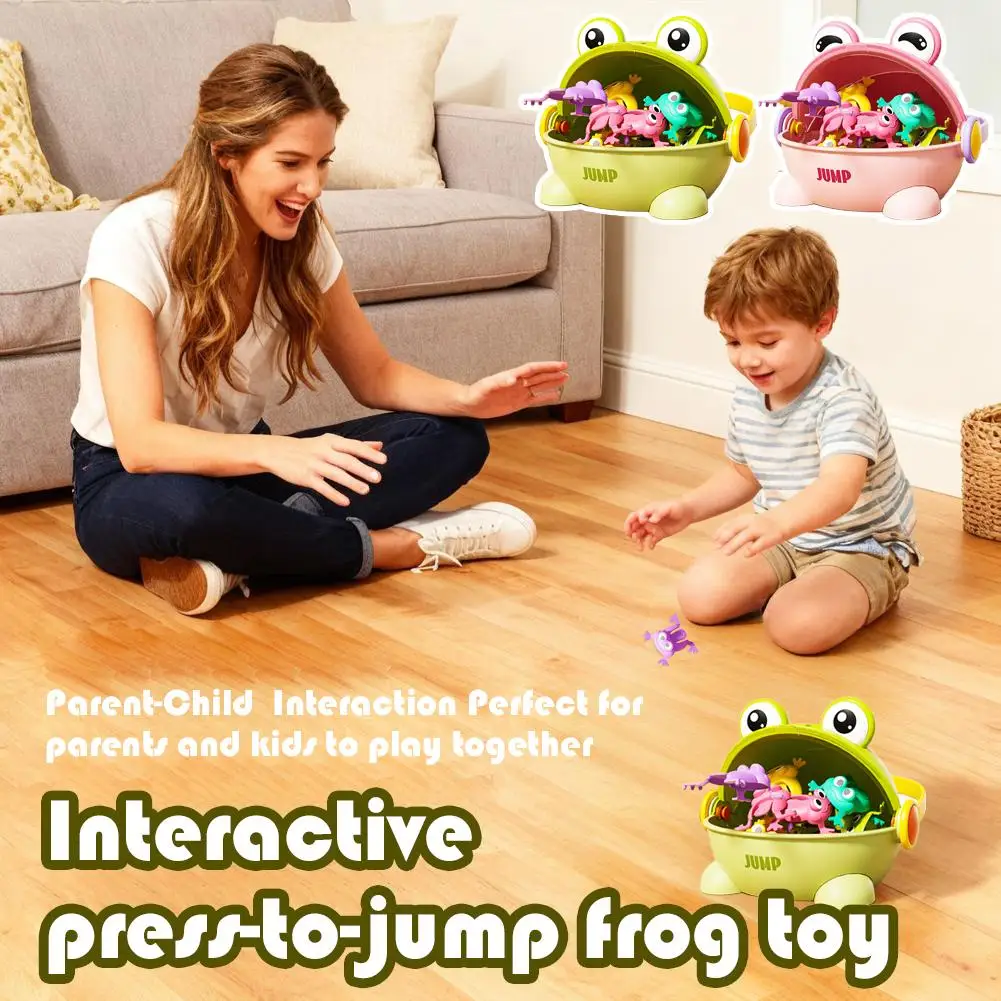 Children's Jumping Little Frog Baby Educational Press-and-Jump Frog Can Jump Green Toad Parent-Child Toy Interactive Game