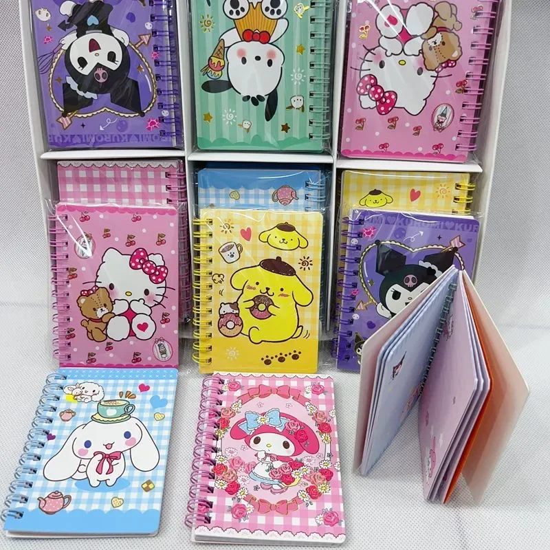 

36pcs Sanrio Family Cute Portable Bookbook Hard Face Gold Stamped Thread Circle Cartoon Printing Color Page Notebook A7