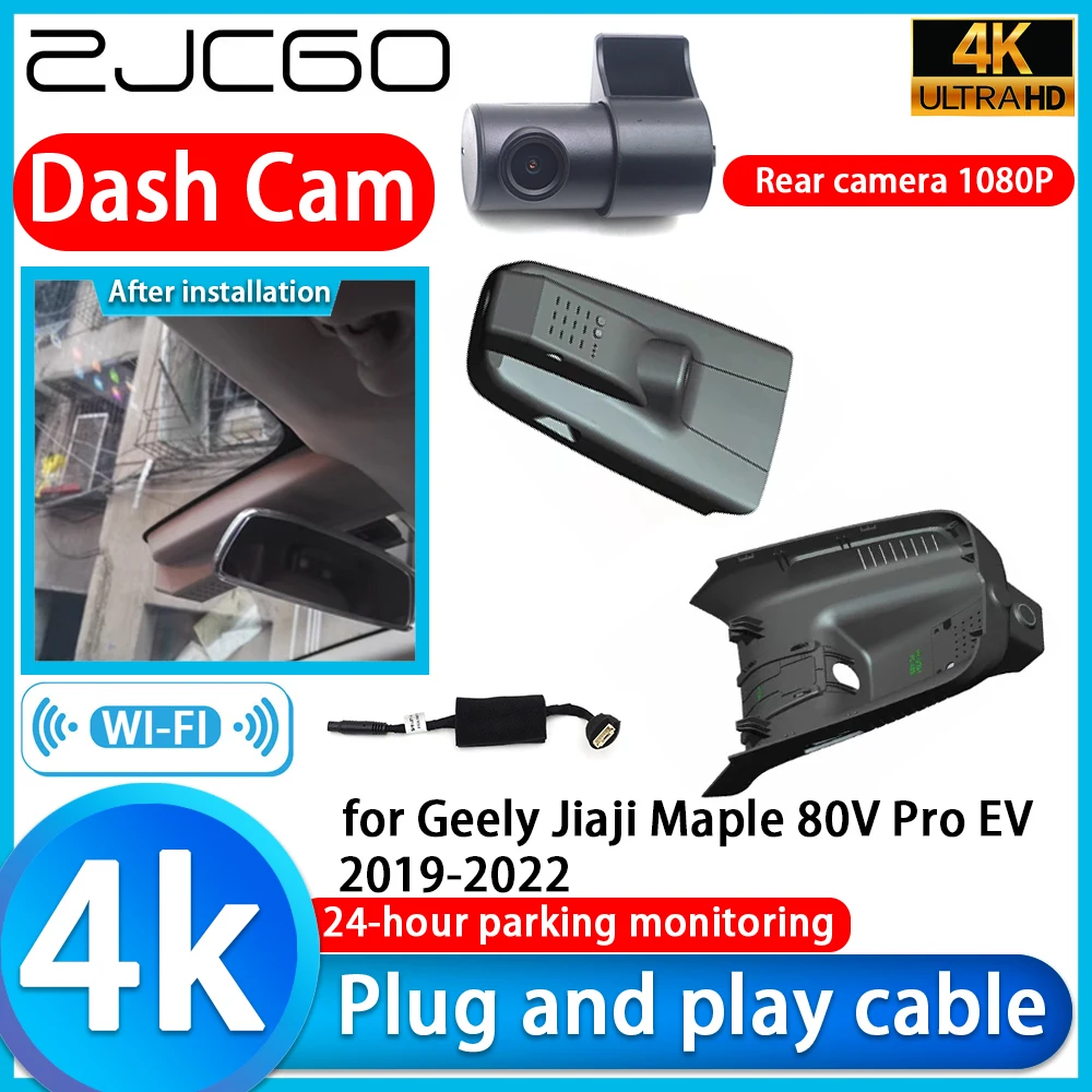 

ZJCGO for Geely Jiaji Maple 80V Pro EV 2019-2022 4K DVR Dash Cam Car Camera 2160P Sony Lens 24h Monitor Video Recorder Recording