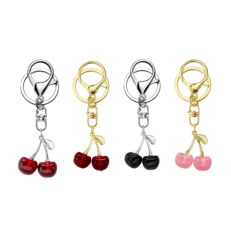 

Fast Reach Trendy Cherry Alloy Keychain Stylish Cherry Keychain Pendant Unisex Keyrings Accessory for Bag Keys Phones