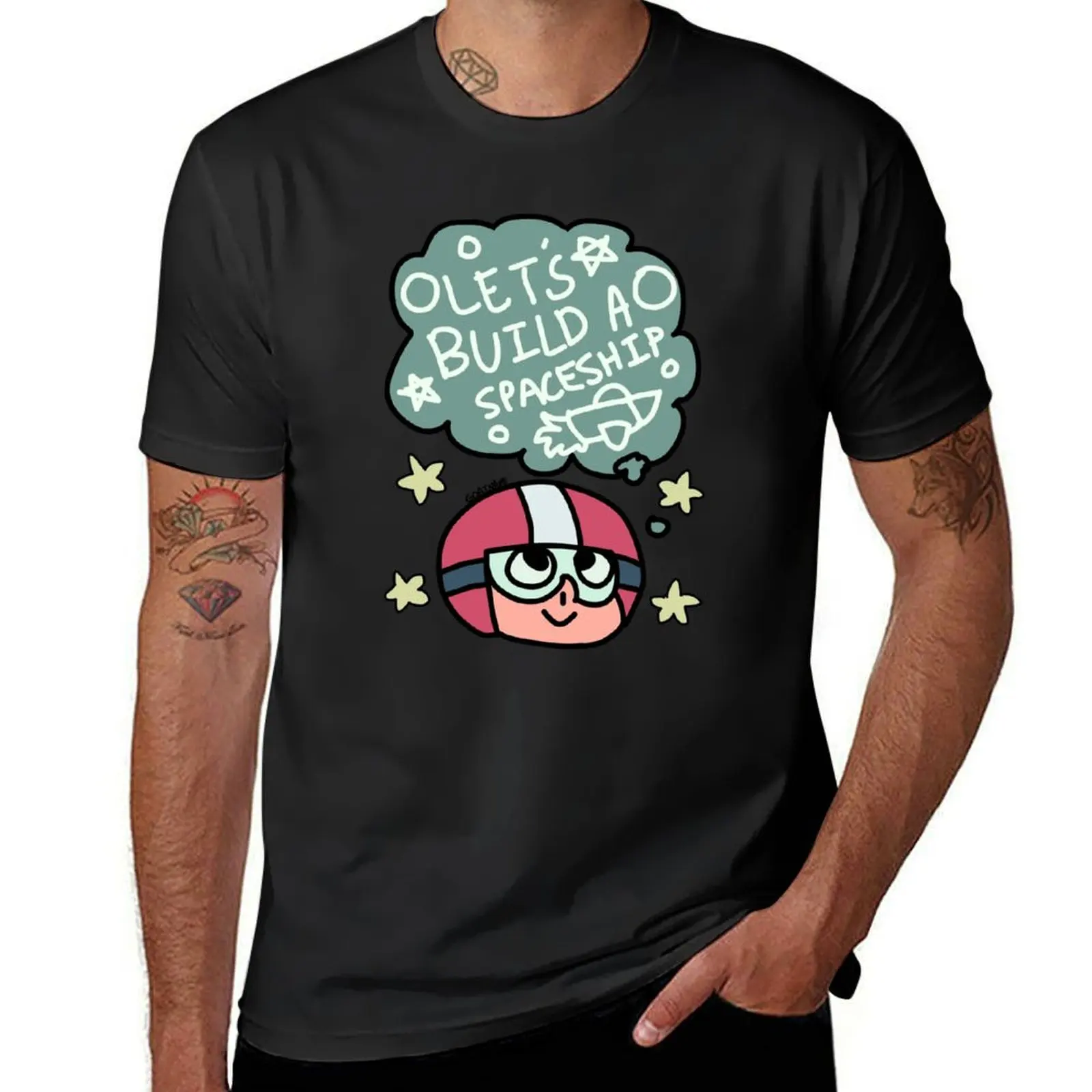 Let's build a spaceship T-Shirt sublime customizeds blacks men clothes