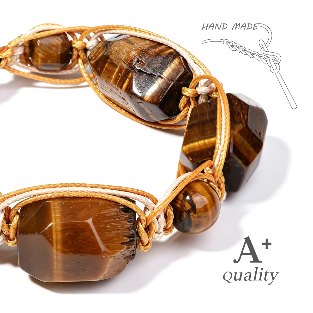 Herren-Armband aus natürlichem Citrin, gewebtes Armband, roher gelber Kristall, zieht Reichtum, Fülle, Heilstein, Schmuck, Geschenk für männliche Geschäftsleute – Detail 9