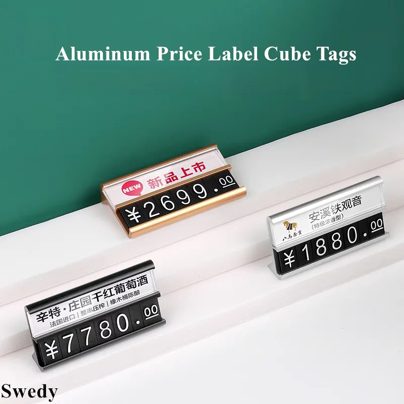 Adjustable Number Letter Metal Base Price Label Card Sign Holder Display Stand Digital Price Cube Tags