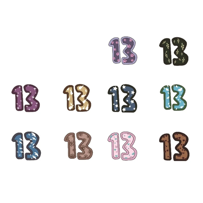 Colorful Number 13 Temporary Tatoo Stickers for Body Hand Disposable Body Art