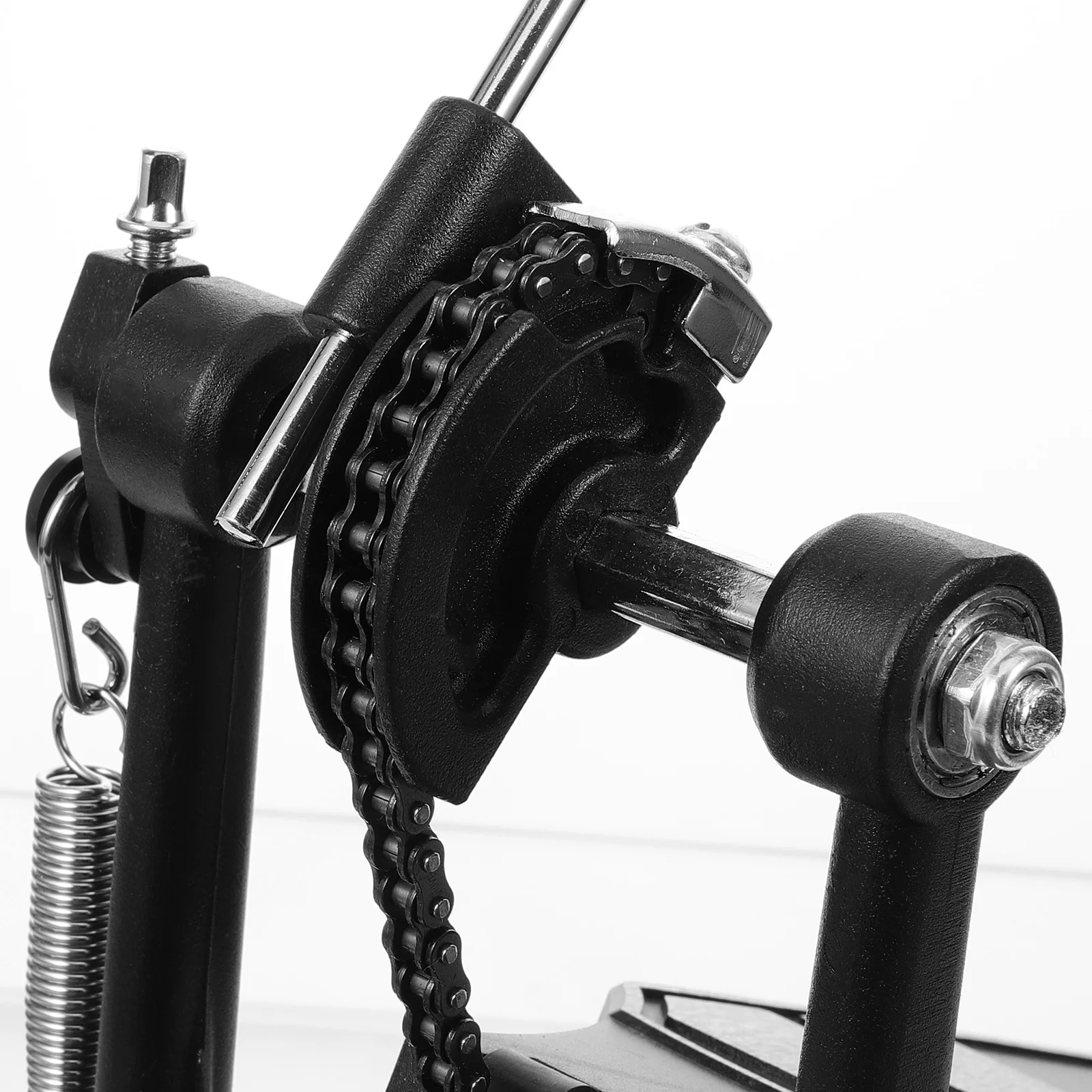 

Aluminum Alloy Bass Drum Pedal Single Kick Heavy Duty Chain Adjustable Tension Anti-Slip Design for Jazz Electronic Drums