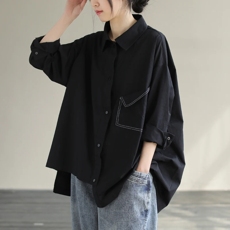 

Весенне-осеннее повседневное корейское однотонное асимметричное женское пальто для похудения, свободное верхнее пальто больших размеров