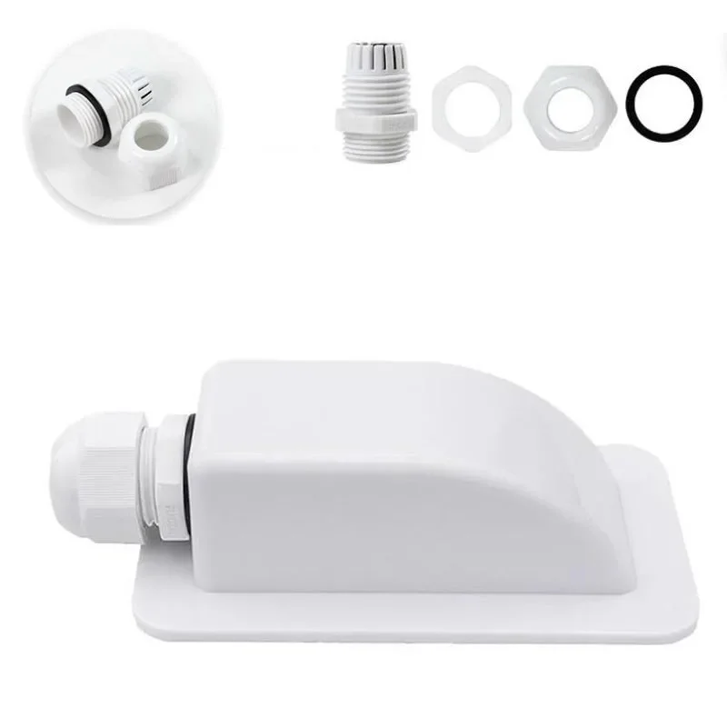 Solar Waterproof Junction Box Black White Single Hole Wiring Sealing Shell for Rv Solar Photovoltaic System Cable Connection Box