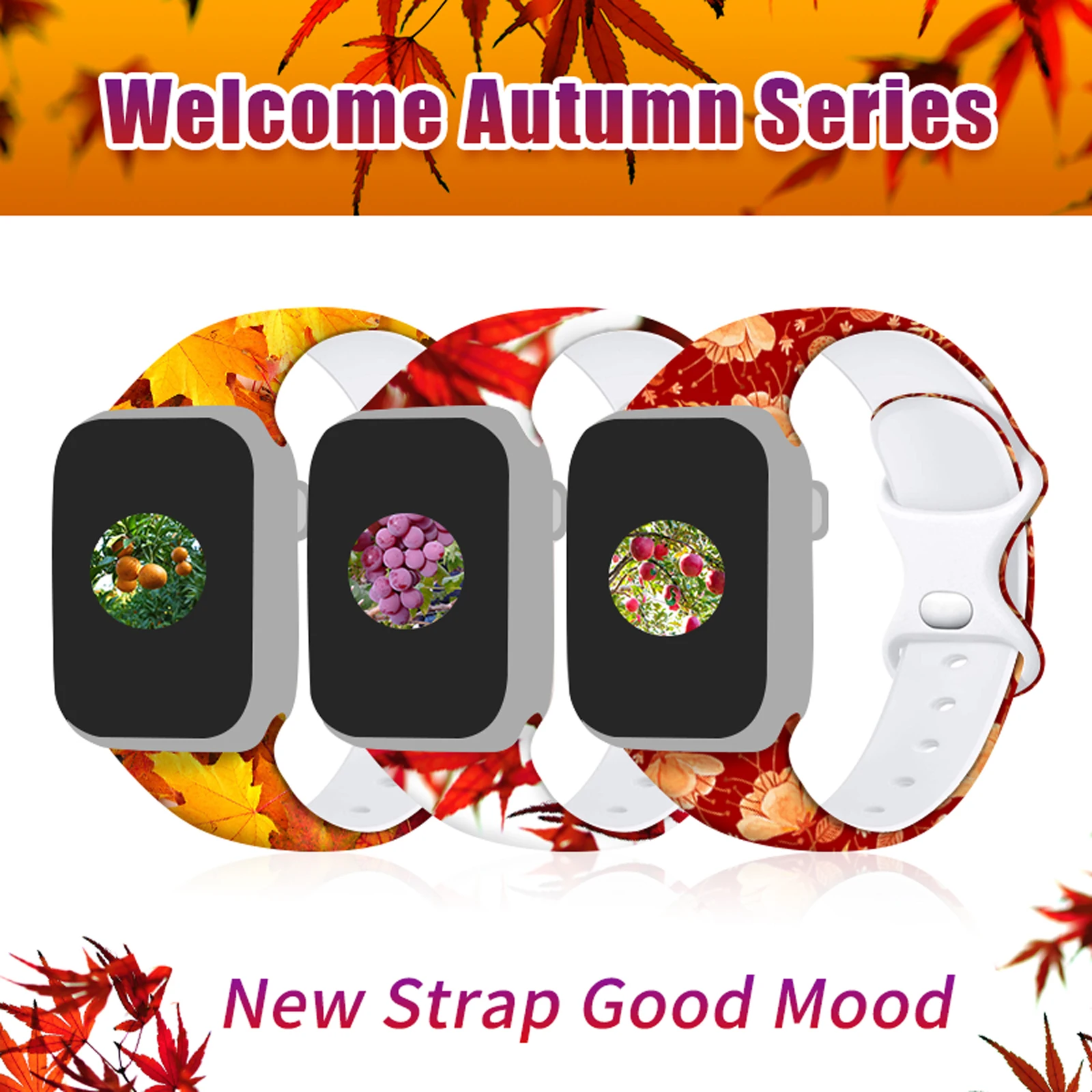 

Celebrate the Spring and Autumn Period 1 Printed Strap for Apple Watch 11 10 9 8 7 SE Silicone Band Replaceable Bracelet