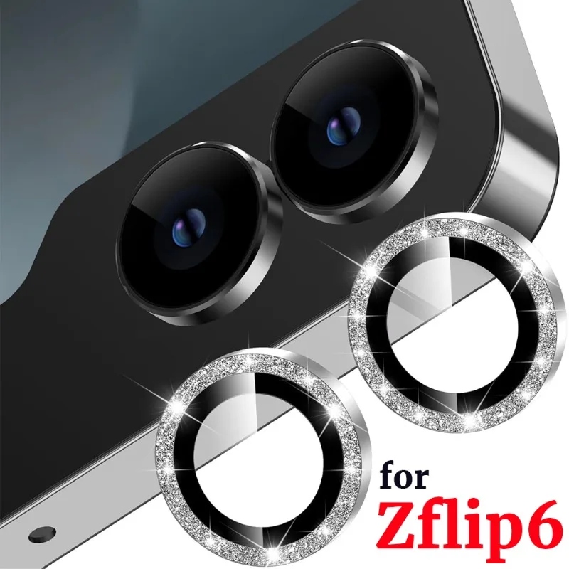 Luxury Diamond Camera Protectors for Samsung Galaxy Z Flip 6 Flip6 Tempered Glass Camera Lens Film Protective Cover for Z Flip 6