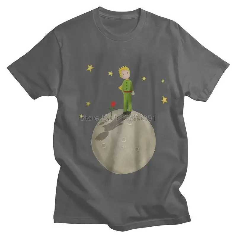 Classic Fiction The Little Prince T Shirts Men Short Sleeve Cotton T-shirts France Fairy Tale Tees Top Novelty Tshirts Gift Idea