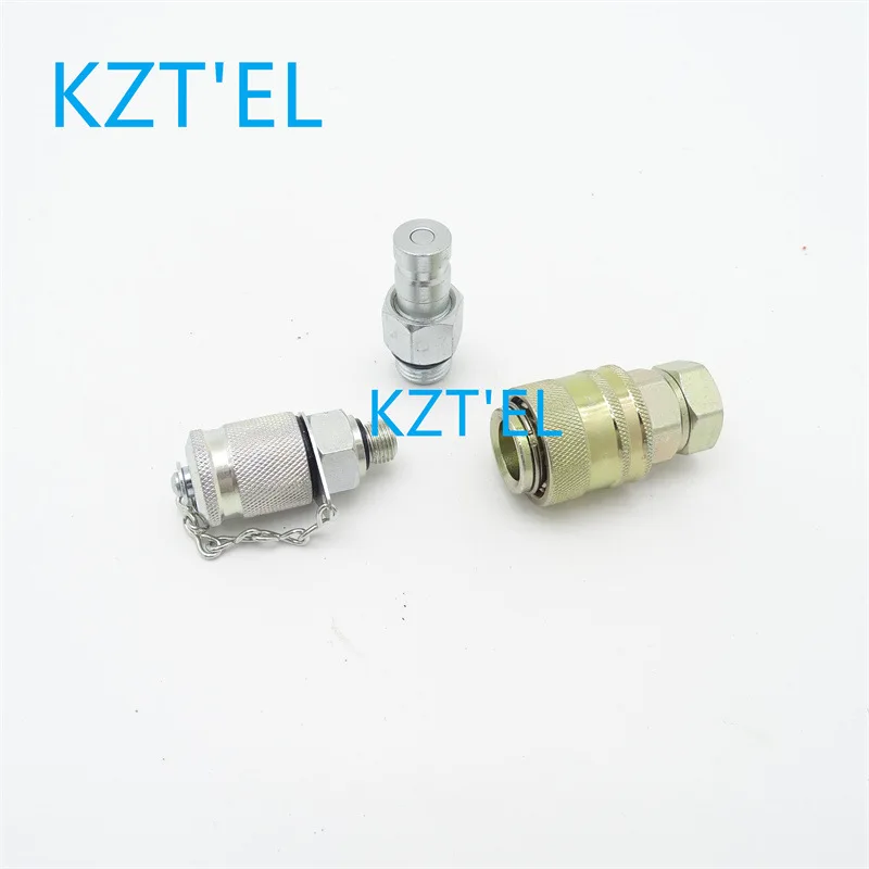 Quick Connect Fitting Set Pressure Gauge Pilot Pressure Oil Pipe Joint Hydraulic Oil Pipe Plug