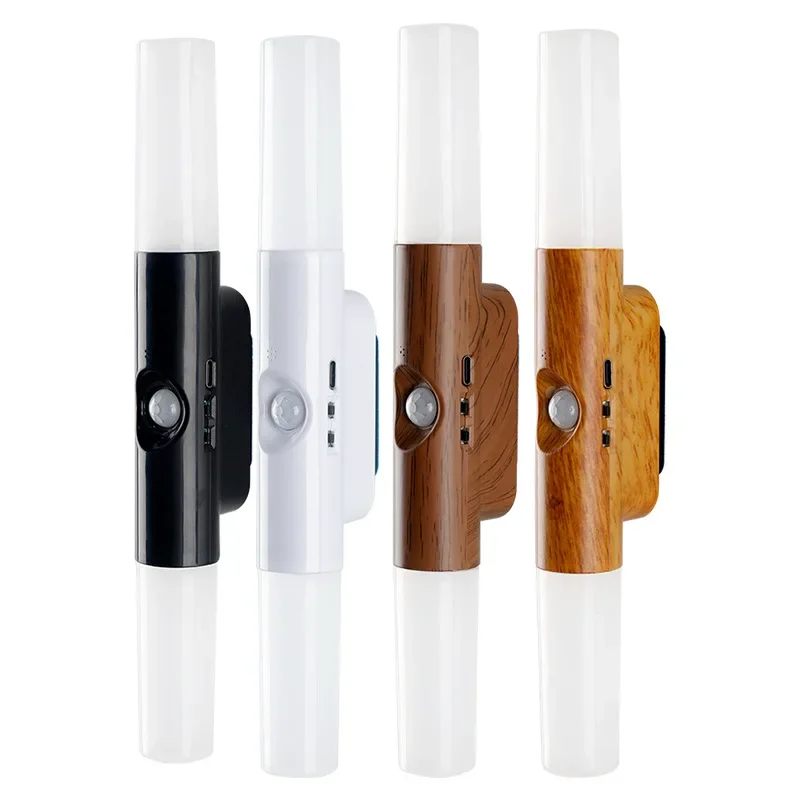 Rechargeable Human Body Induction Night Light Bedroom Bedside Lamp Wall Light LED Auto On Off Sensor Light Set view 5