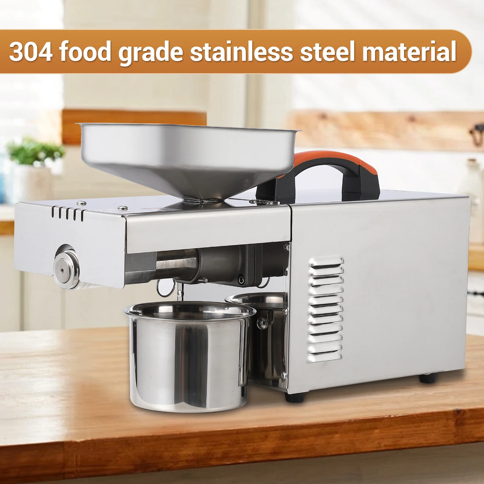 آلة ضغط الزيت بقدرة 900 وات، مستخرج ضغط الزيت الكهربائي البارد والساخن الأوتوماتيكي من الفولاذ المقاوم للصدأ لبذور السمسم والفول السوداني والجوز وبذور اللفت