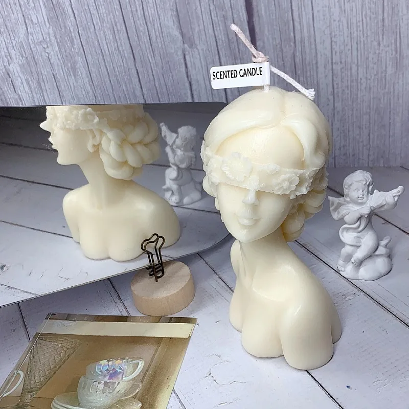 Blindfolded Girl Candle Creative Vivid Model Handmade Gift House Decoration Blindfolded Girl Scented Candles