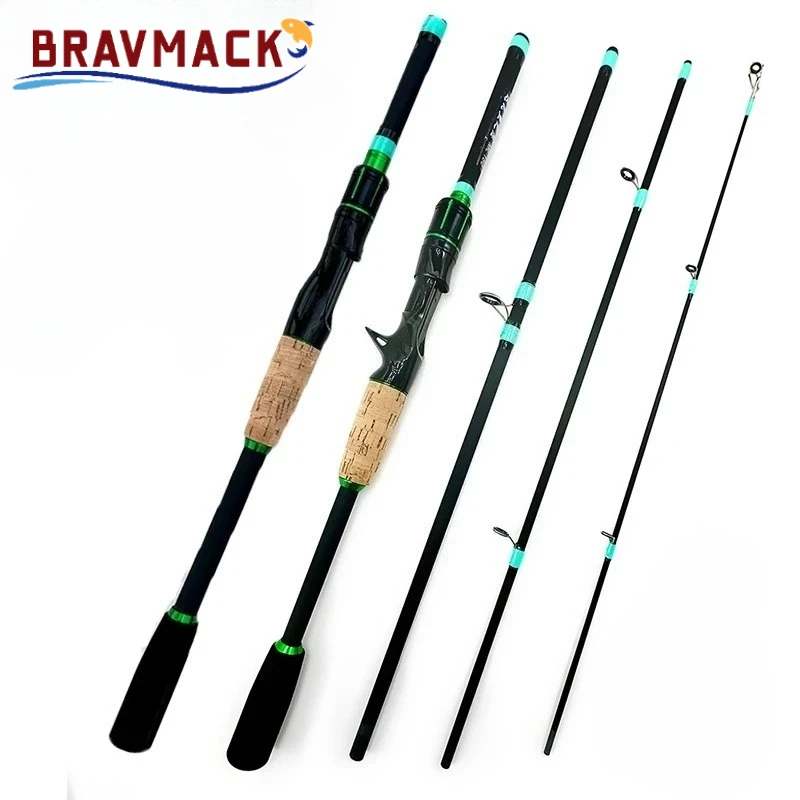 Image of BRAVMACK Casting Spinning Angelrute mit Solid ML Spitze 1,8m Ultraleichte Forellen-Jigging-Rute 4/5 Segmente Pesca