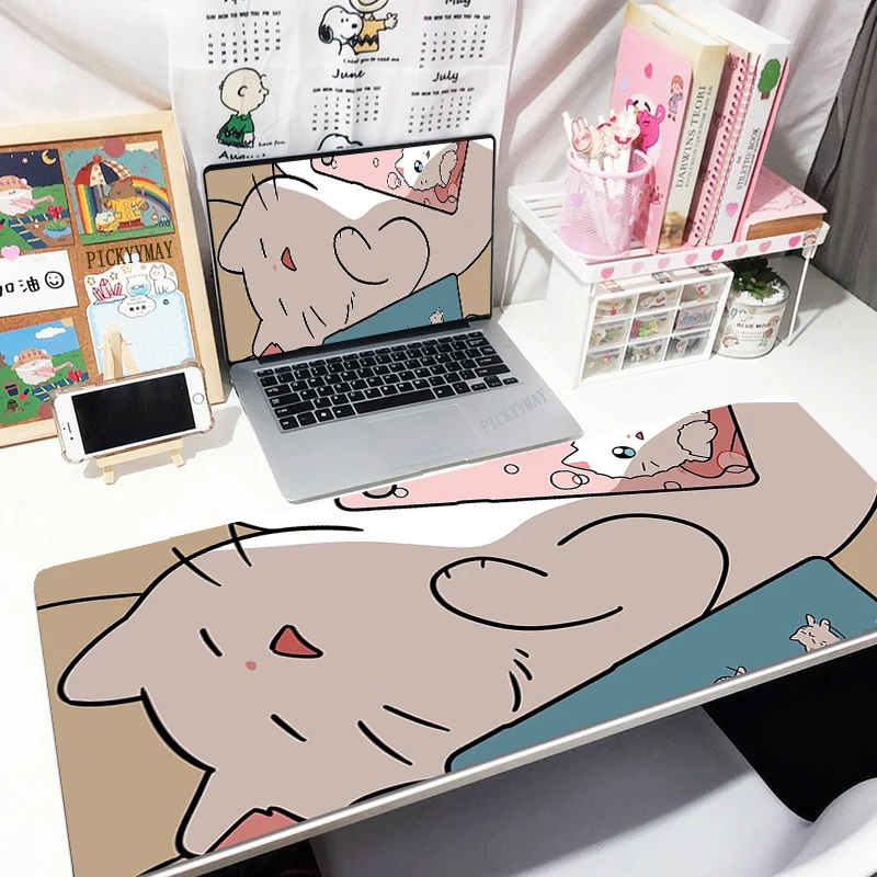 Cute Moon Large Mouse Pad 100x50cm Landscape Big Computer Mousepads Gaming Mousepad Big Keyboard Mat Gamer Mouse Pads Desk Mats