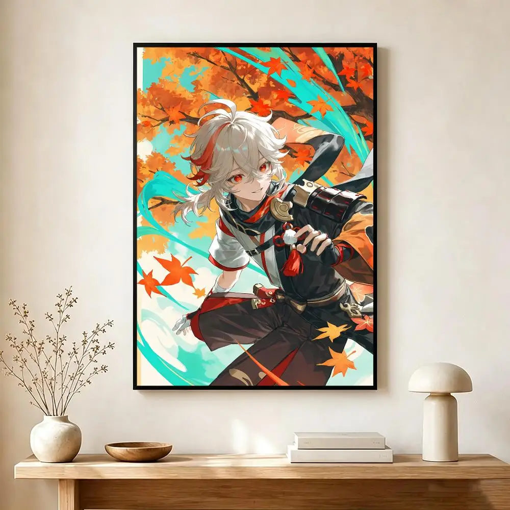 Elegant Game Character G-Genshin Impact Kaedehara Kazuha Poster Wall Art Print Decorative Mural Home Decor Gift Unframed