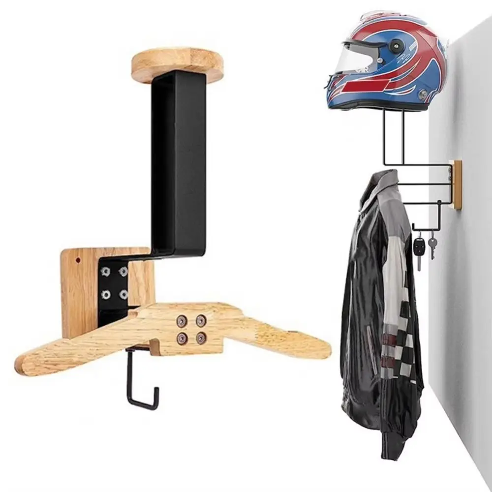 Kleiderhaken Holz Helm Rack Kleiderbügel Wand Halterung Motorrad Helm Halter Schlüssel Rack Robuste Kleidung Lagerung Halter Getriebe Lagerung