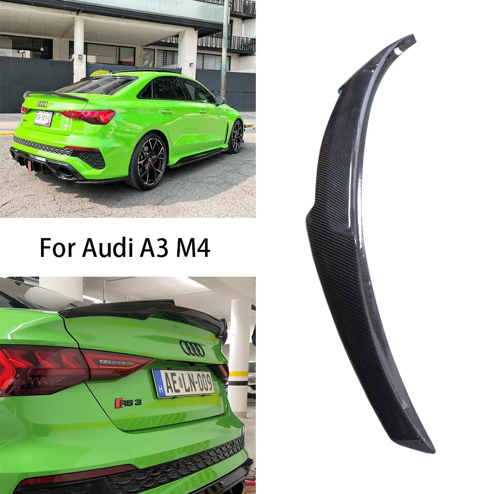 

For AUDI A3 S3 RS3 Limousine 8Y Sedan Appearance Decoration M4 Style Rear Spoiler Trunk Wing 2021-2024