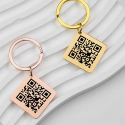 Customized QR Code Keychain, Personalized Business Card, Company Introduction, Party, Wedding, Stainless Steel Metal Material