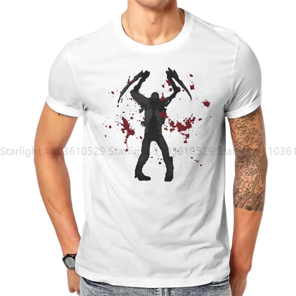 Necromorph Bloody Slasher Man's TShirt Dead Space O Neck Tops T Shirt Funny Birthday Gifts