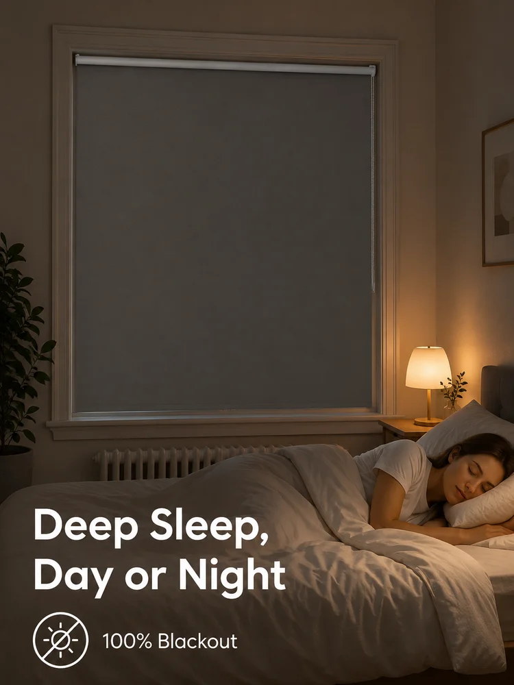Verdunkelungsrollo Grau 90x175 cm Stoffbreite 85,7 cm, Fensterrollo, Sichtschutzrollo, Lichtblockierend, Rollos für Schlafzimmer, Verdunkelung, Interner Sonnenschutz