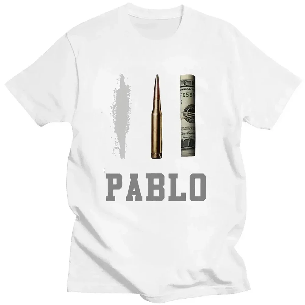 Design Money Print Pablo Escobar Short Sleeve Men's Cotton T-Shirt Fashion Tops Oversized Loose Men Clothing Casual T-shirts