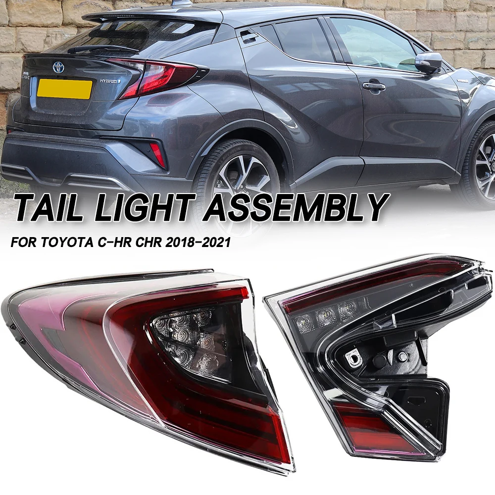

Для Toyota C-HR CHR 2018 2019 2020 2021, автомобильный светодиодный задний фонарь, задний бампер, стоп-сигнал, указатель поворота, предупреждение