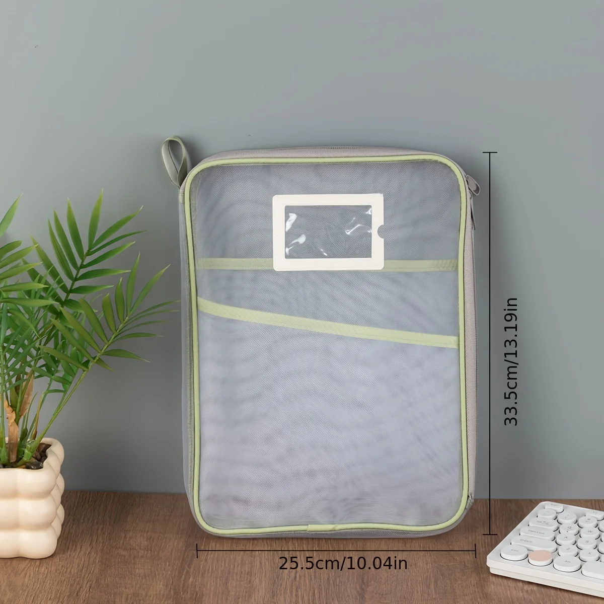 L-type subject sorting bag Transparent file bag Zipper mesh large opening student carrying book bag exam storage bag for office