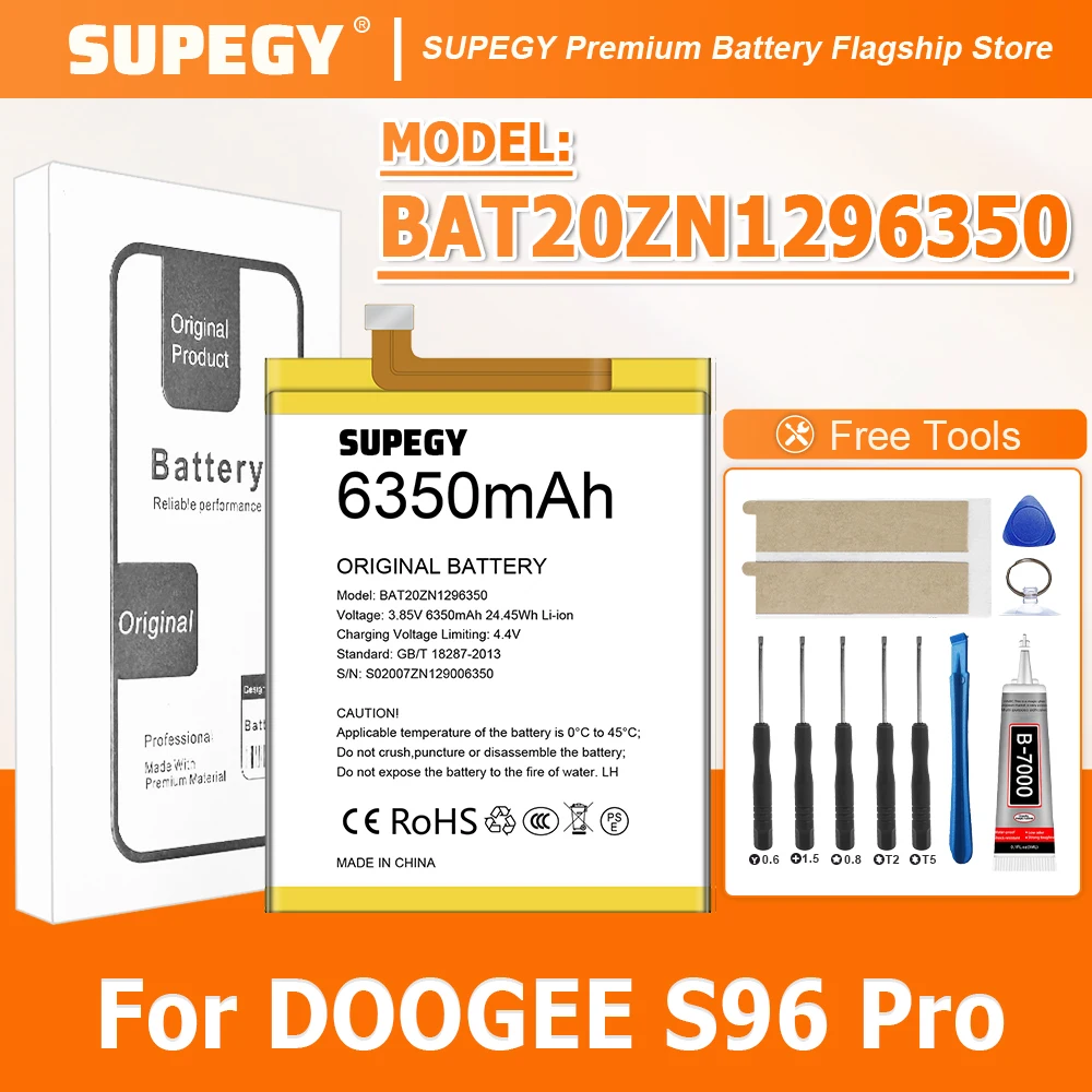 100% NEW 6350mAh BAT20ZN1296350 Battery For DOOGEE S96 Pro Battery Batteries