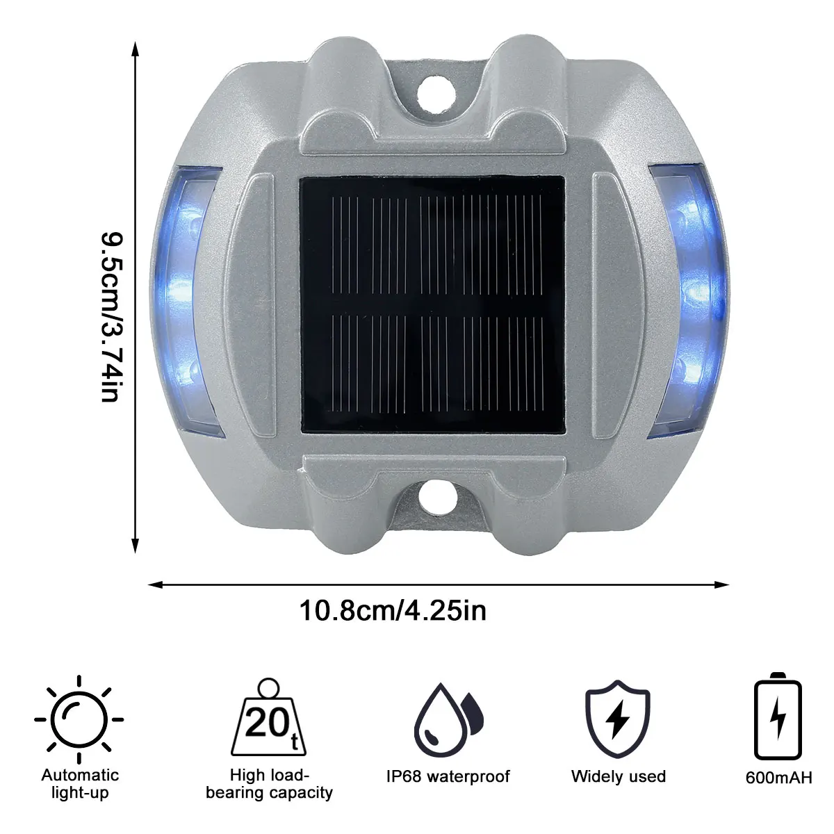 NEUE 2 stücke Solar Straße Licht Outdoor Solar Powered Schritt Licht IP68 Wasserdichte Solar Einfahrt Lichter Auto ON/OFF FÜHRTE Dock Warnung