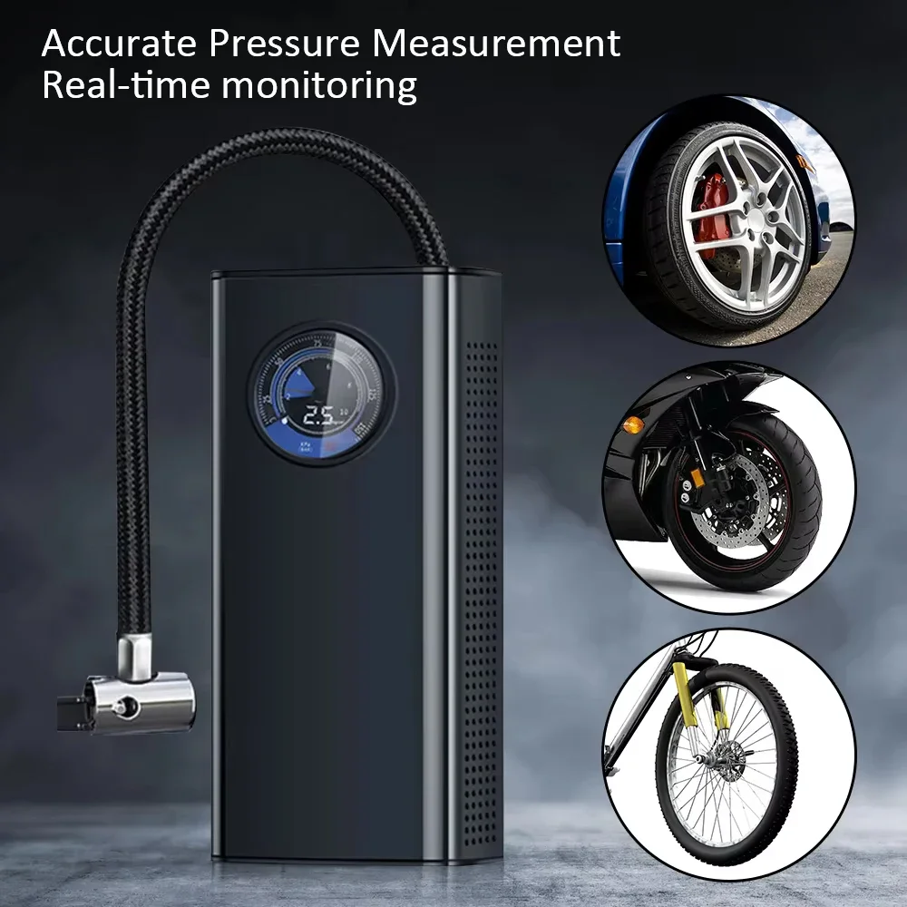 Mini Car Wireless Rechargeable Air Pump Tire Inflator Portable Compressor Digital Tyre Inflator for Auto Motocycle Bicycle Balls