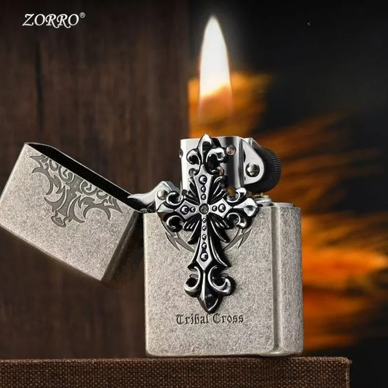 

Новая классическая зажигалка Zorro 2026, с различными вариантами резьбы, воспламенителем аксессуаров для сигарет, мужские подарочные гаджеты-зажигалки.
