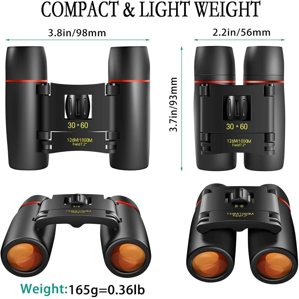 AEF5-1Set 30X60 المحمولة جيب طوي مجهر تلسكوب في الهواء الطلق للأطفال والكبار لتسلق الجبال
