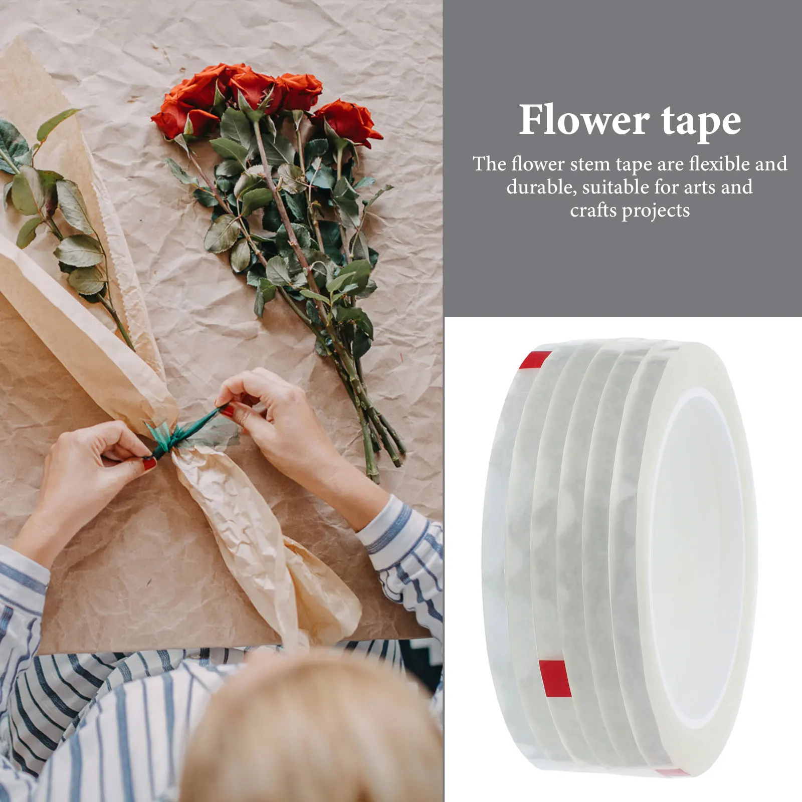 

6 Rolls Floral Tape Bouquet Flower Arrangements Florist Supplies Flowers The Pet Stems Accessories Clear Duct