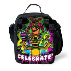 Cartoon Five Night At Freddy Child borsa di grande capacità per ragazzo e ragazza studente Picnic all'aperto Resuable Thermal Cooler Lunch Box