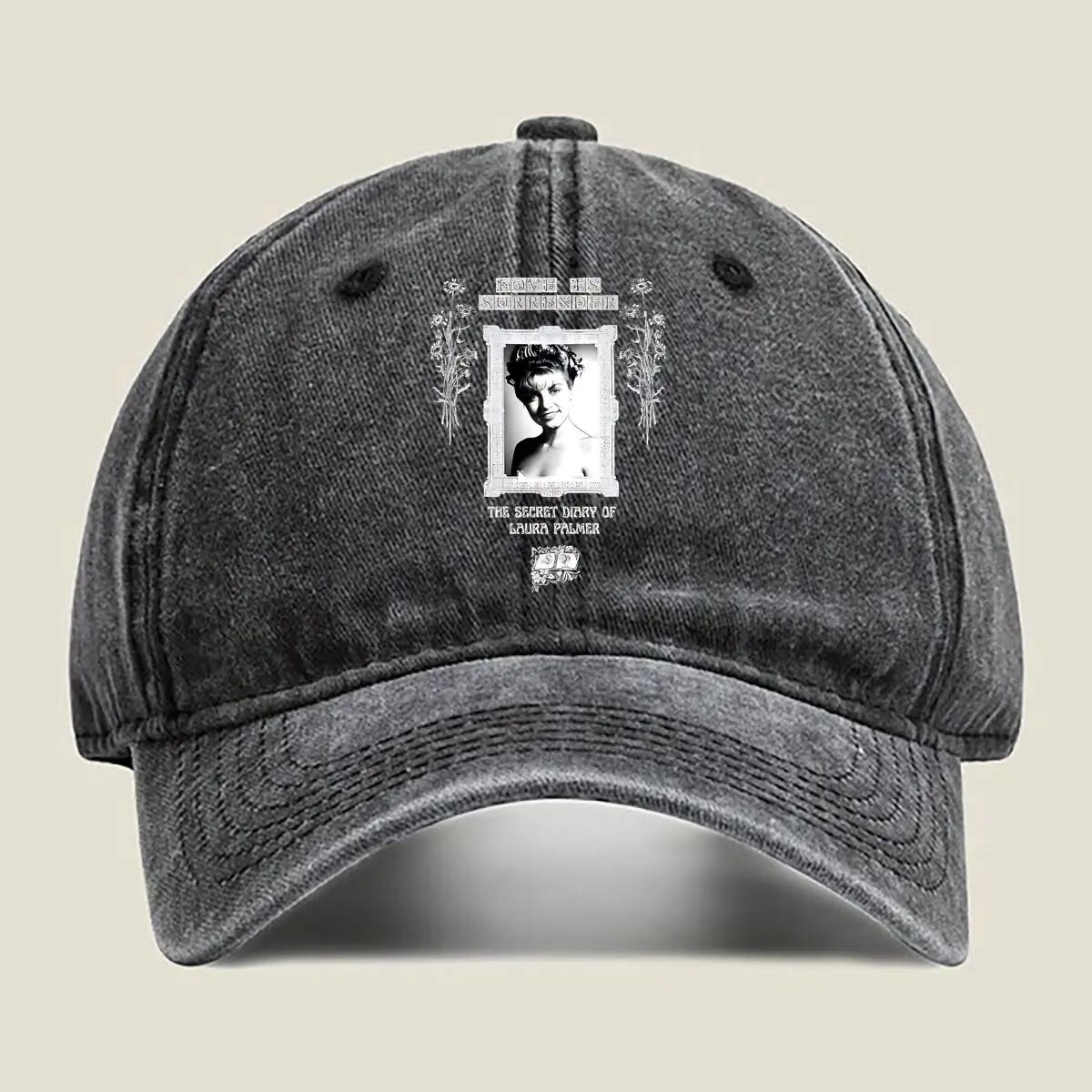 

Vintage Photo - Black, Retro, Art, Realistic, Portrait - Themed Design Washed Baseball Cap