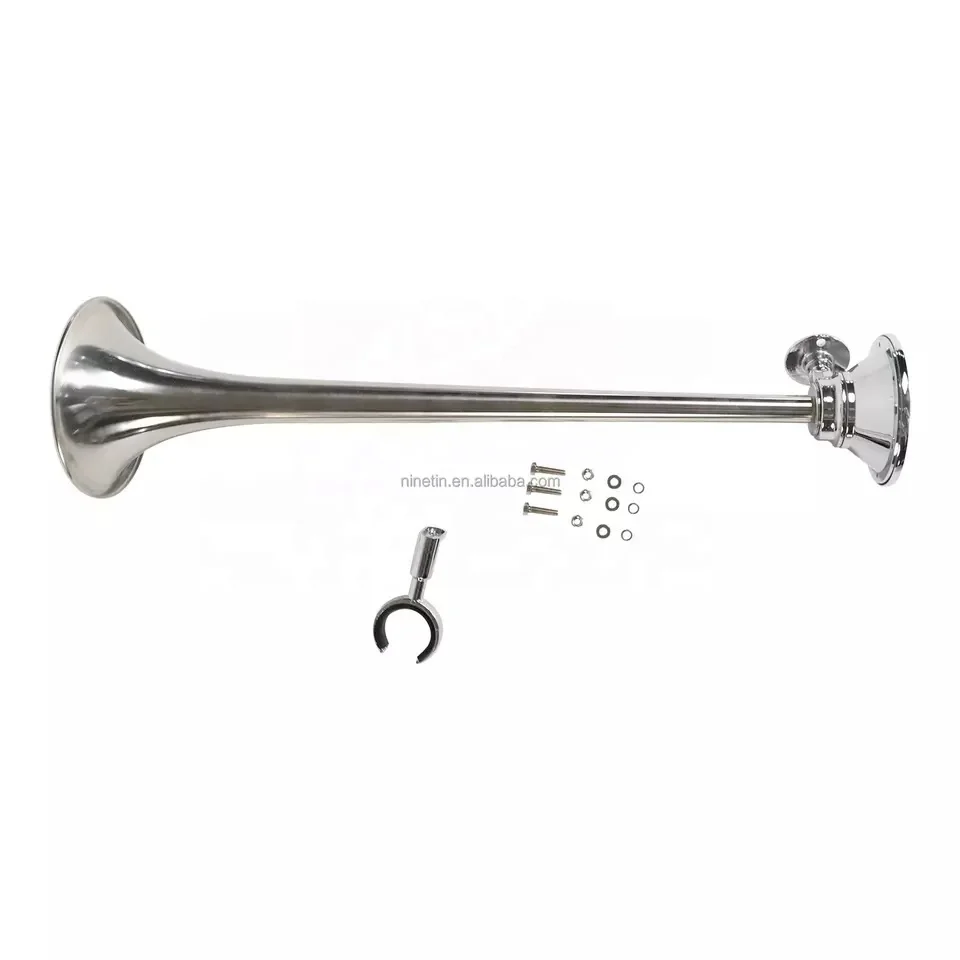 

12v/24v Polished 24" Stainless Steel Single Round air Horn for Universal Trucks