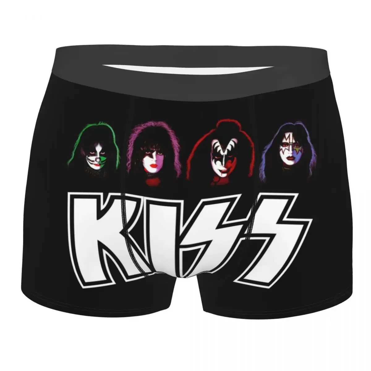 Fashion Heavy Metal Band Kiss Boxers Shorts Panties Male Underpants Stretch Rock And Roll Briefs Underwear