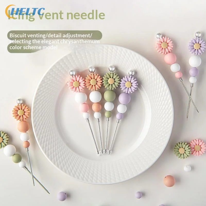 Cute Flower Design Cookie Scriber Needle Stainless Steel Air Vent Pin Decorating Tool For Sugar Cookie Baking Pastry DIY Making