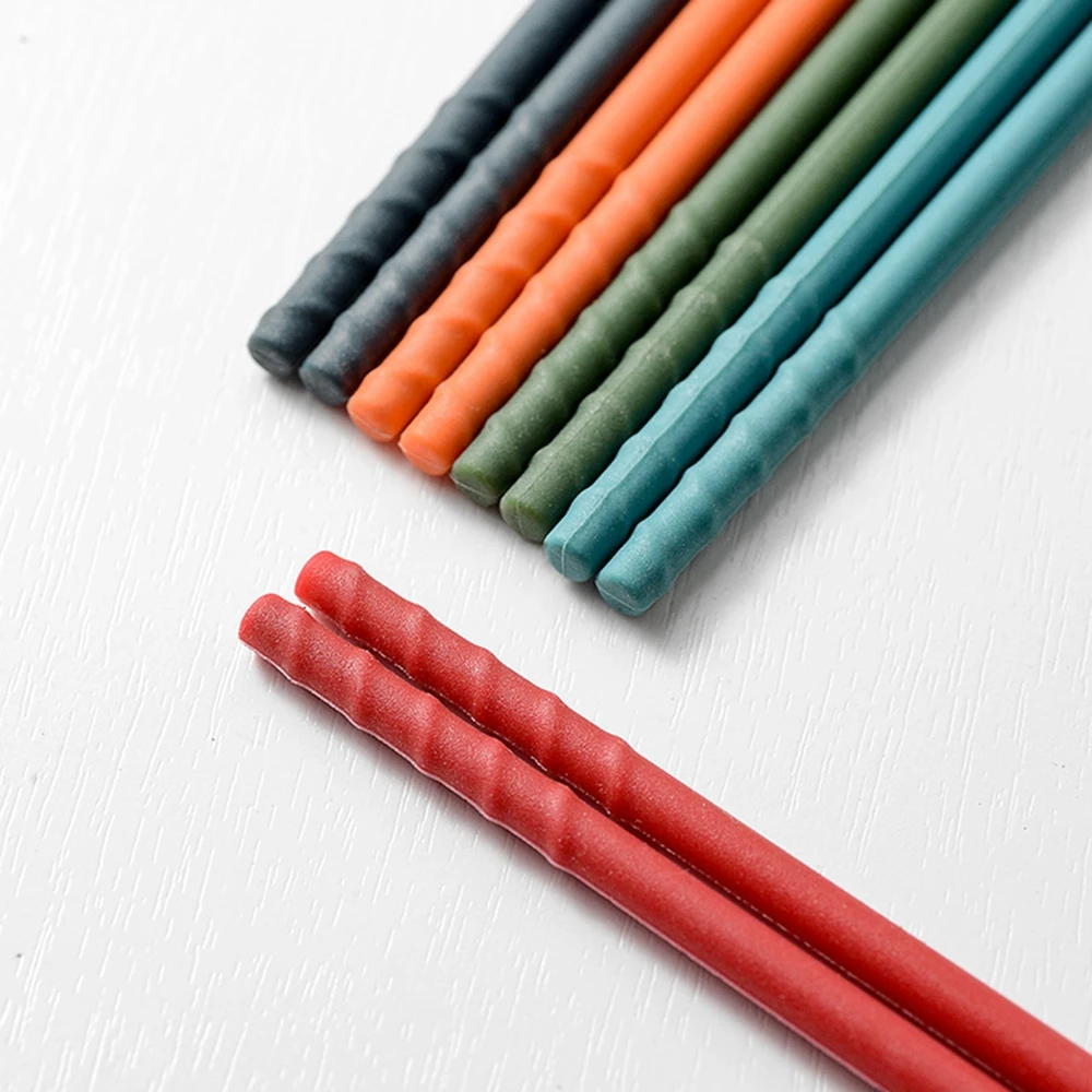 Silicone Chopsticks Set for Home, High Temperature Resistant, Non-Slip, Tableware for Restaurant, Picnic, 5 Pairs